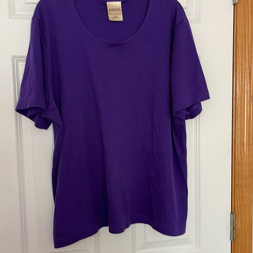 Vibrant purple 100% cotton short sleeve top